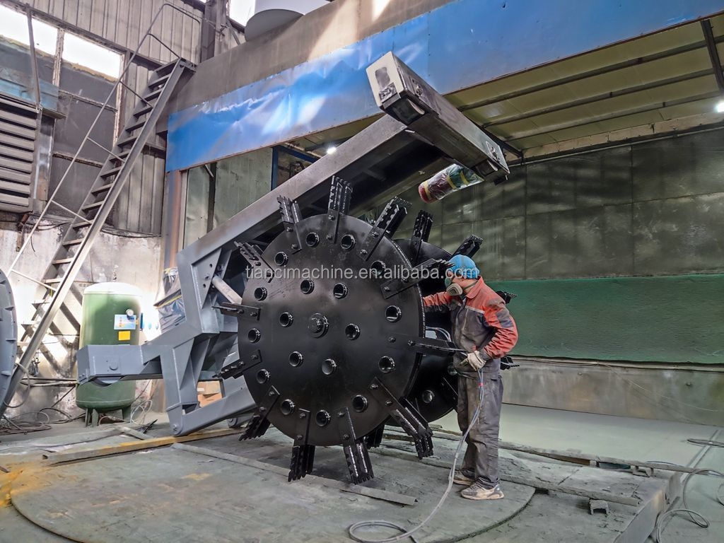 1200-3000mm 휠 타입 소아 콩 잔류 / 옥수수 줄기 콤포스팅 터너 머신